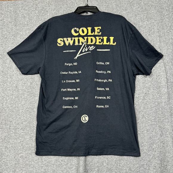 Cole Swindell Unisex Concert T-Shirt Size XL Black Crew Neck Short Sleeve - Picture 3 of 9